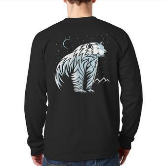 Tribal Polar Bear Tattoo Style Back Print Long Sleeve T-shirt | Mazezy