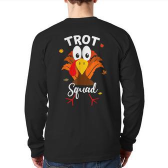 Turkey Trot Squad Thanksgiving Running Family Matching Back Print Long Sleeve T-shirt - Seseable