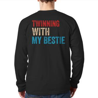 Twinning With My Bestie Boy Spirit Week Twin Day Best Friend Back Print Long Sleeve T-shirt | Seseable CA