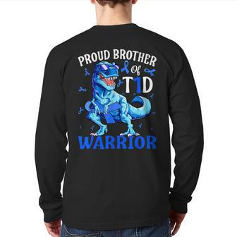 Type 1 Diabetes Proud Brother Of A T1d Warrior Back Print Long Sleeve T-shirt | Mazezy