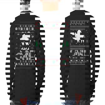 Ugly Christmas Sweater Camel Ugly Xmas Back Print Long Sleeve T-shirt - Monsterry