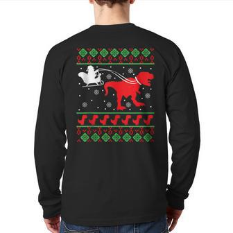 Ugly Christmas Sweater Dinosaur Back Print Long Sleeve T-shirt | Mazezy