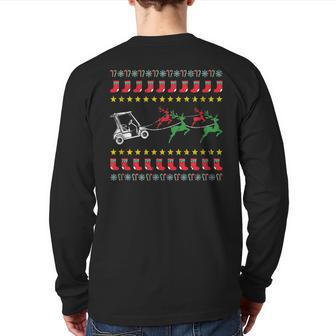 Ugly Christmas Sweater For Golfer Golf Back Print Long Sleeve T-shirt | Mazezy