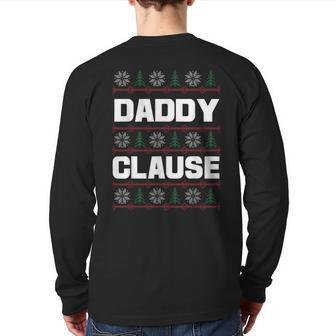 Ugly Christmas Sweater Style Daddy Clause Back Print Long Sleeve T-shirt - Monsterry