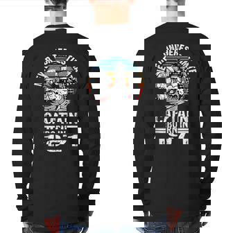 Never Underestimate Captain Born In 1971 Captain Sailing Back Print Long Sleeve T-shirt | Mazezy