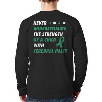 Never Underestimate A Child With Cerebral Palsy Back Print Long Sleeve T-shirt - Seseable