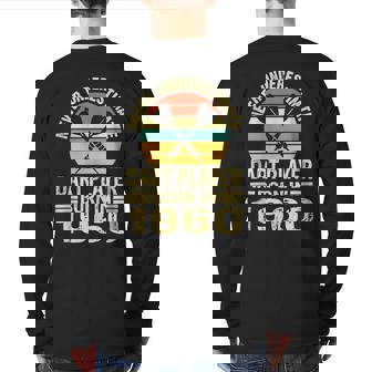 Never Underestimate Dart Player Born In 1960 Dart Darts Back Print Long Sleeve T-shirt | Mazezy