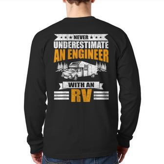 Never Underestimate An Engineer With An Rv Camping Back Print Long Sleeve T-shirt - Monsterry UK