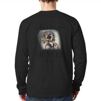 Never Underestimate An Old Man With A Bicycle Born In July Back Print Long Sleeve T-shirt - Seseable
