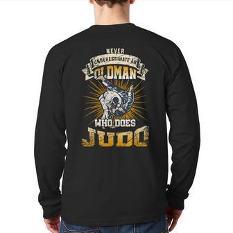 Never Underestimate An Old Man Who Does Judo Back Print Long Sleeve T-shirt - Monsterry UK