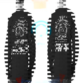 Never Underestimate An Old Man With A Kayak Rowing Rower Back Print Long Sleeve T-shirt | Mazezy