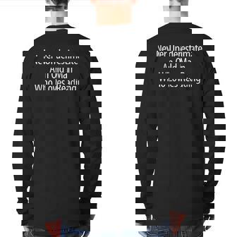 Never Underestimate An Old Man Who Loves Reading Back Print Long Sleeve T-shirt - Seseable
