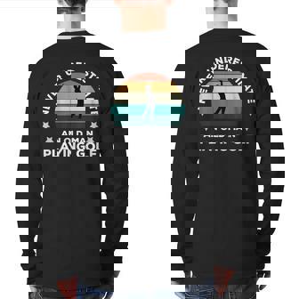 Never Underestimate An Old Man Playing Golf Fun Golfer Joke Back Print Long Sleeve T-shirt | Mazezy
