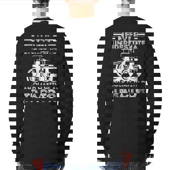 Never Underestimate An Old Man With A Tractor Farmers Back Print Long Sleeve T-shirt | Seseable UK