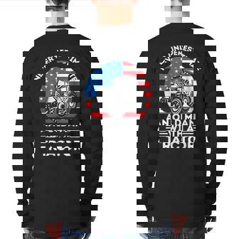 Never Underestimate An Old Man With A Tractor Retro Vintage Back Print Long Sleeve T-shirt | Seseable UK