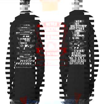 Never Underestimate An Old Us Veteran Born In November Back Print Long Sleeve T-shirt | Seseable UK
