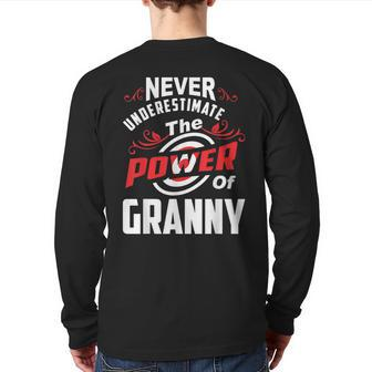 Never Underestimate The Power Of Granny T Back Print Long Sleeve T-shirt - Seseable