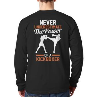Never Underestimate The Power Of A Kickboxing Back Print Long Sleeve T-shirt - Monsterry DE
