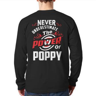 Never Underestimate The Power Of Poppy T Back Print Long Sleeve T-shirt - Seseable