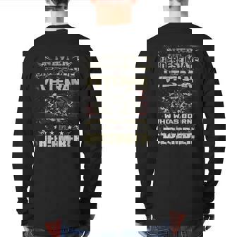 Never Underestimate A Veteran Who Was Born In December Back Print Long Sleeve T-shirt | Mazezy
