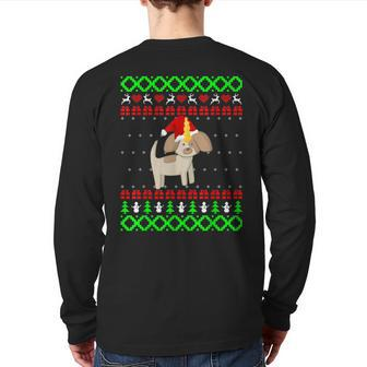 Unicorn Dog Ugly Christmas Sweater Back Print Long Sleeve T-shirt - Monsterry UK