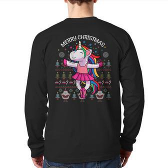 Unicorn Ugly Christmas Sweater For X-Mas Back Print Long Sleeve T-shirt - Monsterry UK