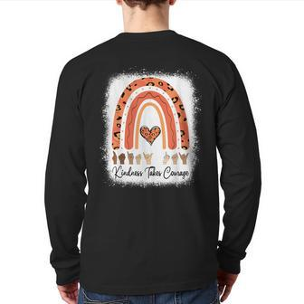 Unity Day Hand Sign Be Kind Kindness Takes Courage Orange Back Print Long Sleeve T-shirt - Seseable