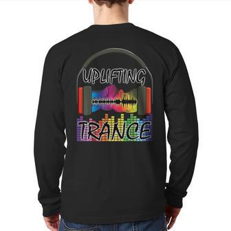Uplifting Trance Colourful Music Back Print Long Sleeve T-shirt | Mazezy