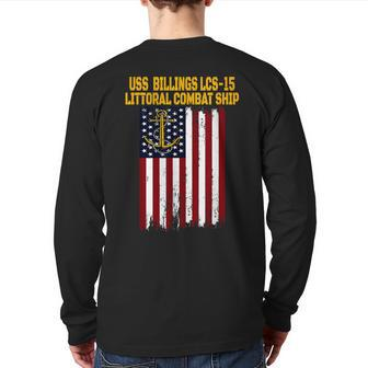 Uss Billings Lcs-15 Littoral Combat Ship Veterans Day Back Print Long Sleeve T-shirt | Mazezy