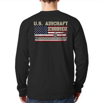 Uss George Washington Cvn-73 Aircraft Carrier Veterans Day Back Print Long Sleeve T-shirt | Mazezy