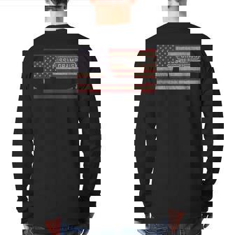 Uss Grampus Ss-523 Submarine Usa American Flag Back Print Long Sleeve T-shirt | Mazezy