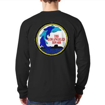 Uss Los Angeles Ssn-688 Nuclear Attack Submarine Back Print Long Sleeve T-shirt | Mazezy