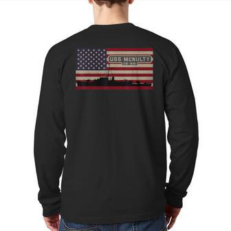Uss Mcnulty De-581 Ww2 Ship American Flag Back Print Long Sleeve T-shirt | Mazezy