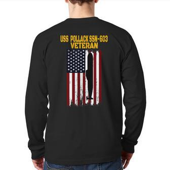 Uss Pollack Ssn-603 Submarine Veterans Day Father's Day Back Print Long Sleeve T-shirt | Mazezy DE