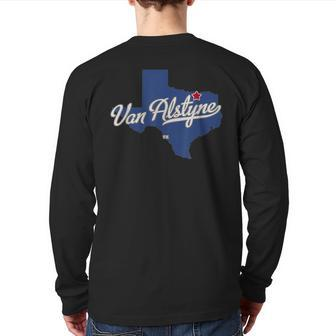 Van Alstyne Texas Tx Map Back Print Long Sleeve T-shirt | Mazezy