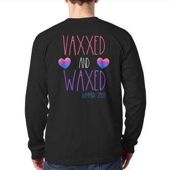Vaxxed And Waxed Summer 2021 Bisexual Pride Stuff Cute Back Print Long Sleeve T-shirt | Mazezy