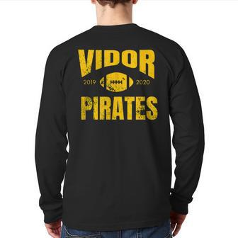 Vidor Pirates Football 2019 2020 Distressed T Back Print Long Sleeve T-shirt | Mazezy