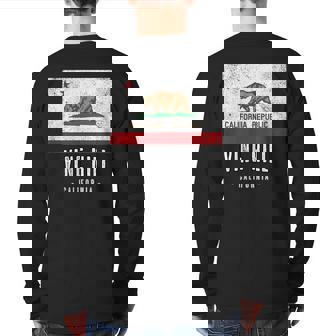 Vine Hill California Cali City Souvenir Ca Flag Back Print Long Sleeve T-shirt | Mazezy