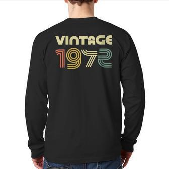 Vintage 1972 51St Birthday Back Print Long Sleeve T-shirt - Seseable