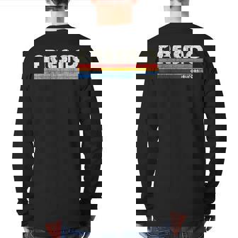 Vintage 70S 80S Style Fresno Ca Back Print Long Sleeve T-shirt | Mazezy