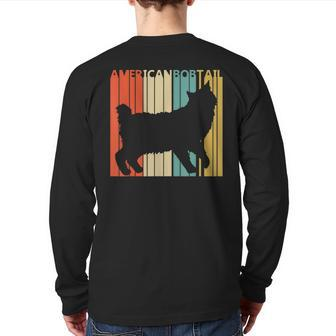 Vintage American Bobtail Cat Back Print Long Sleeve T-shirt | Mazezy