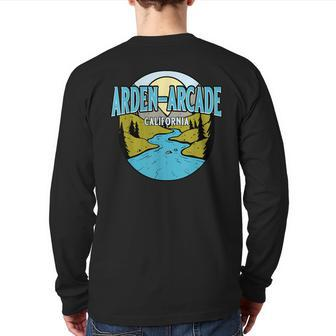 Vintage Arden-Arcade California River Valley Souvenir Print Back Print Long Sleeve T-shirt | Mazezy