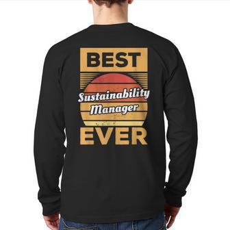 Vintage Best Sustainability Manager Ever Back Print Long Sleeve T-shirt | Mazezy