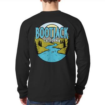 Vintage Bootjack California River Valley Souvenir Print Back Print Long Sleeve T-shirt | Mazezy