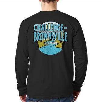 Vintage Challenge-Brownsville California River Valley Print Back Print Long Sleeve T-shirt | Mazezy