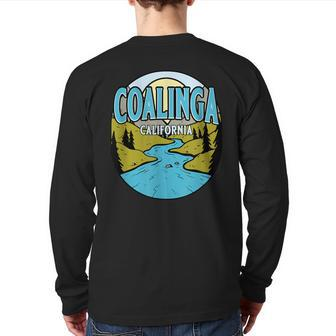 Vintage Coalinga California River Valley Souvenir Print Back Print Long Sleeve T-shirt | Mazezy