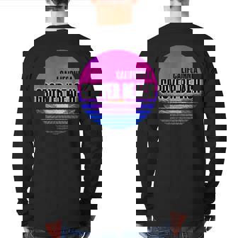 Vintage Grover Beach Vaporwave California Back Print Long Sleeve T-shirt | Mazezy