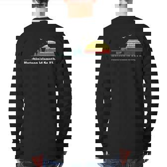 Vintage Hutchinson Island South Florida Home Souvenir Print Back Print Long Sleeve T-shirt | Mazezy