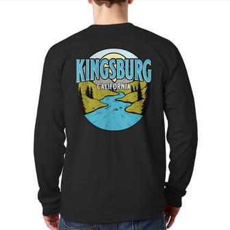 Vintage Kingsburg California River Valley Souvenir Print Back Print Long Sleeve T-shirt | Mazezy
