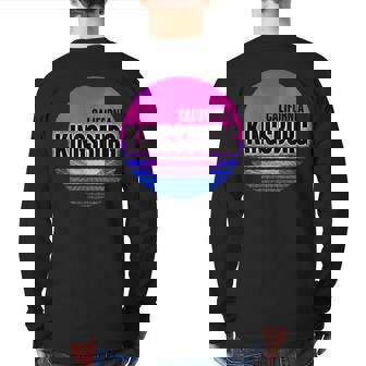 Vintage Kingsburg Vaporwave California Back Print Long Sleeve T-shirt | Mazezy